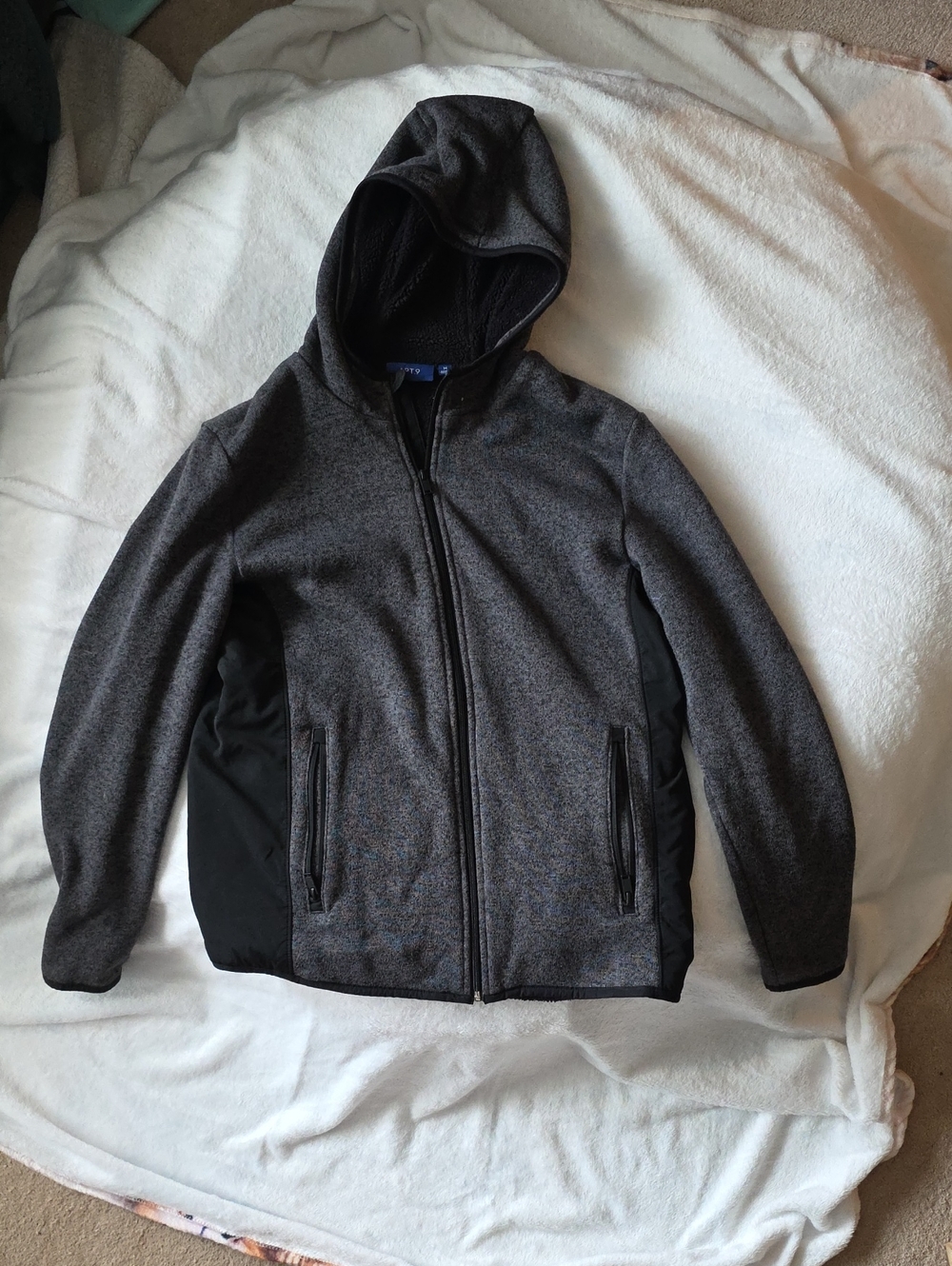 Apt. 9 Charcoal Gray Hooded Full-Zip Sweater Jacket